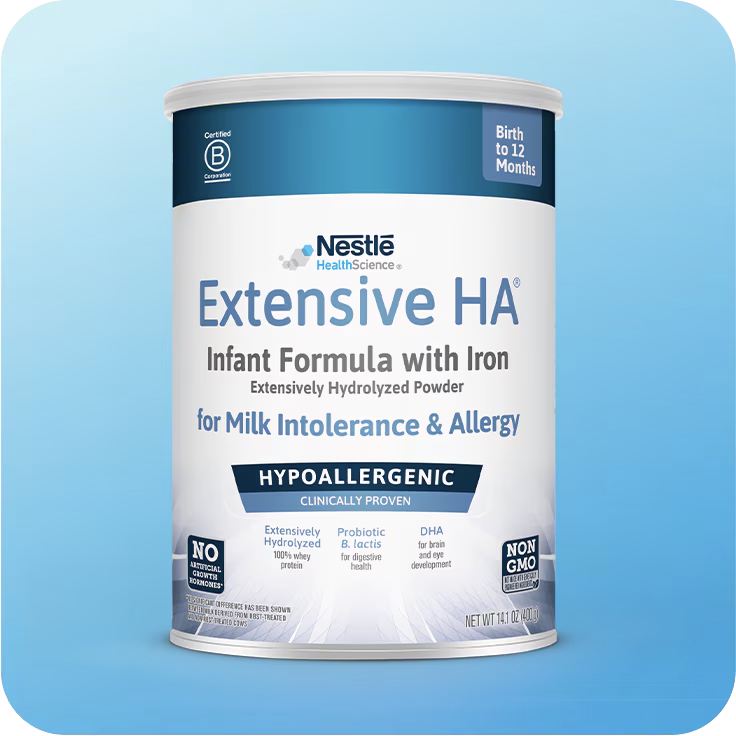Extensive HA® Infant Formula with Iron for Milk Intolerance and Allergy. Extensively hydrolyzed powder.